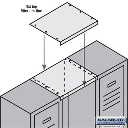 SALSBURY INDUSTRIES Salsbury 77845GY Flat Top Filler In-Line - 15 Inch Wide - For 15 Inch Deep Metal Locker - Gray 77845GY